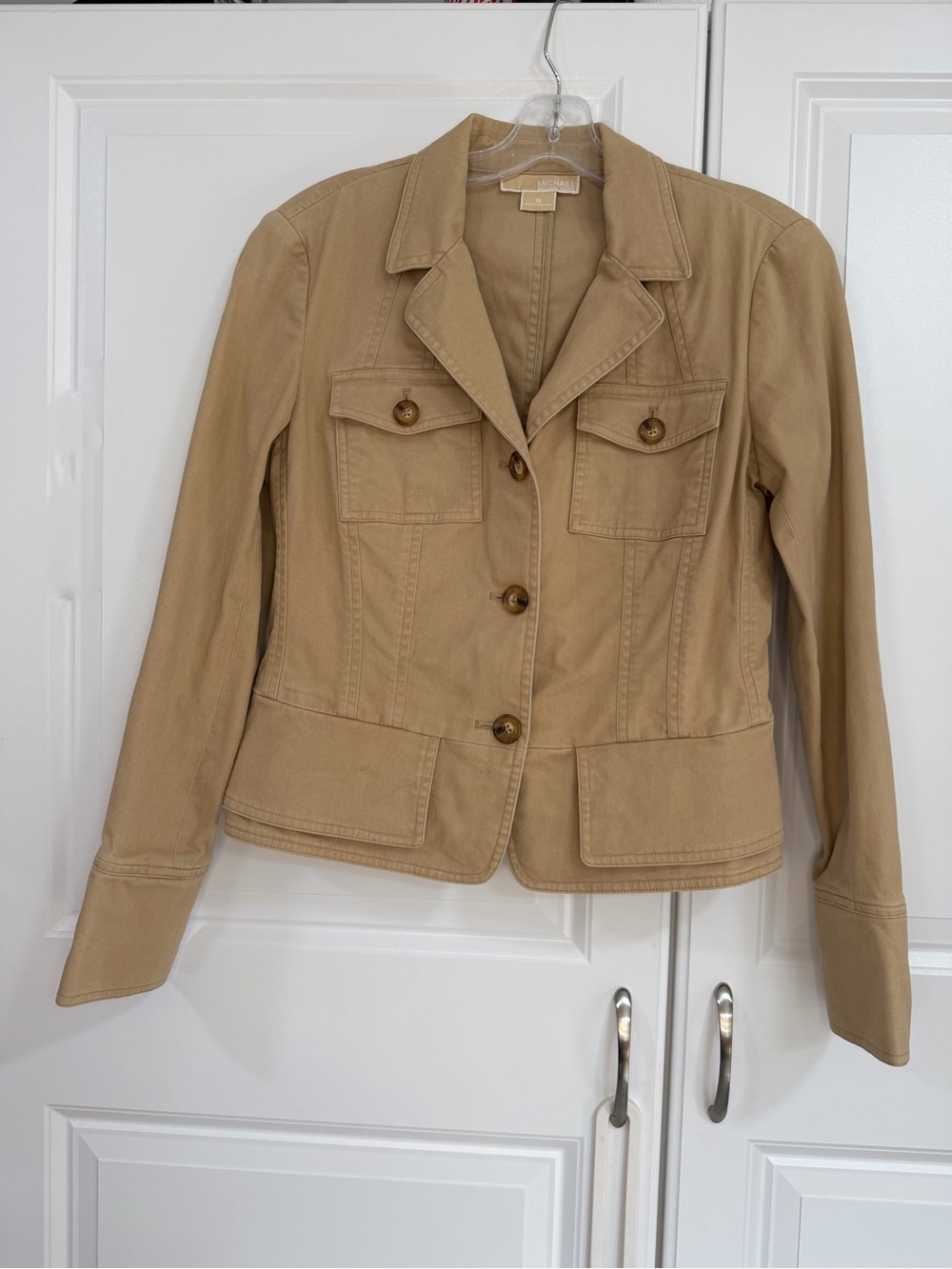 Michael Kors Khaki Utility Jacket with Button Front